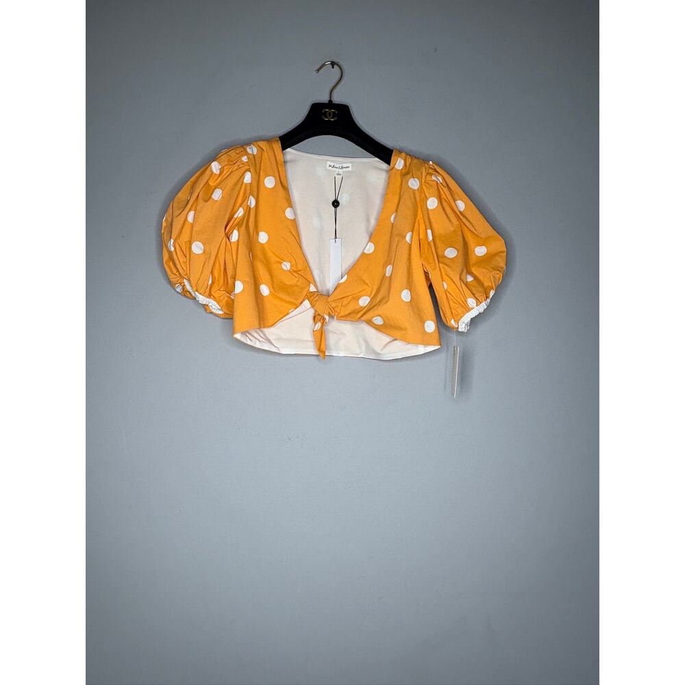 For Love and Lemons Auburn Dot Crop Top in Tangerine Large NEW NWT